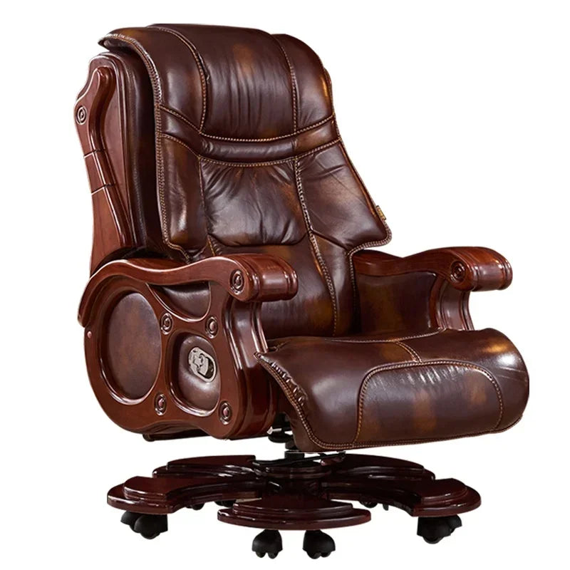 Luxury Ergonomic Office Chair: Massage Feature, Recliner Design