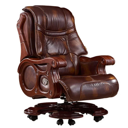 Luxury Ergonomic Office Chair: Massage Feature, Recliner Design