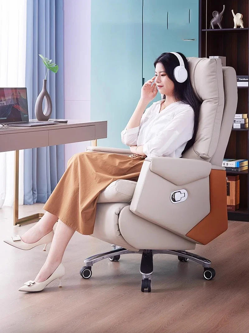 Luxurious Commerce Office Chair Leather Massage Nordic Executive Gaming Chair Home Work Silla De Escritorio Office Furniture