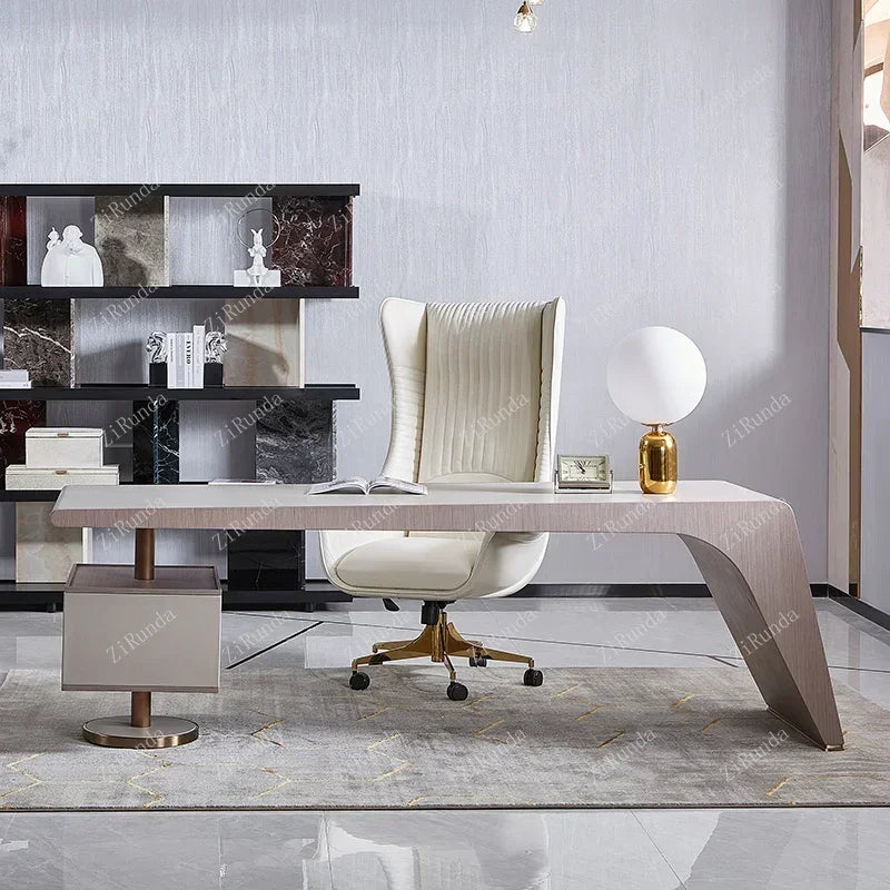 Italian light luxury desk, office desk, boss desk combination, home designer Giorgetti computer desk, long strip table