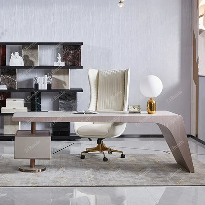 Italian light luxury desk, office desk, boss desk combination, home designer Giorgetti computer desk, long strip table