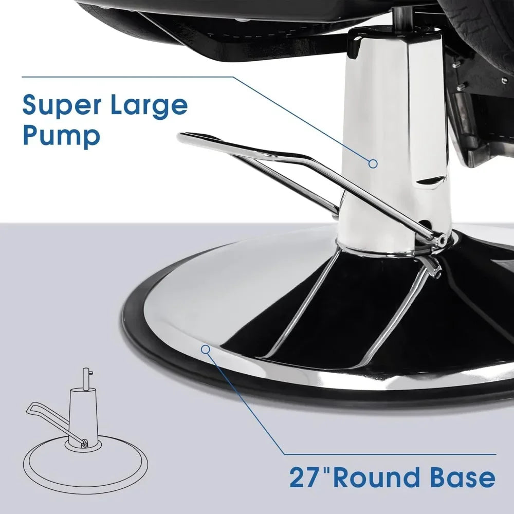 Hydraulic Recline Barber Chair All Purpose Salon Beauty Spa Styling Equipment High quality PVC leather