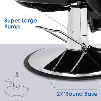 Hydraulic Recline Barber Chair All Purpose Salon Beauty Spa Styling Equipment High quality PVC leather