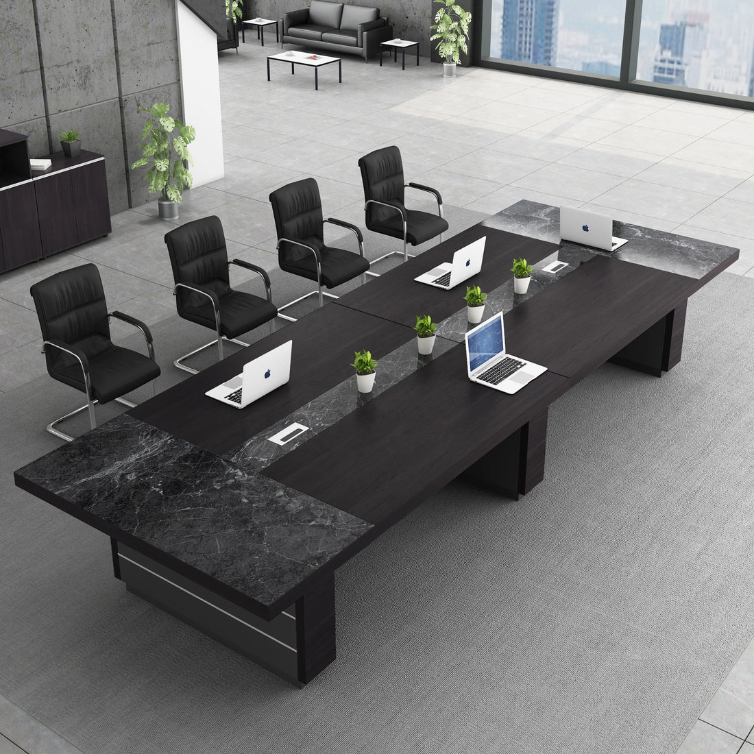 Luxury Eco-Friendly Boardroom Conference Desk &amp; Chair Set