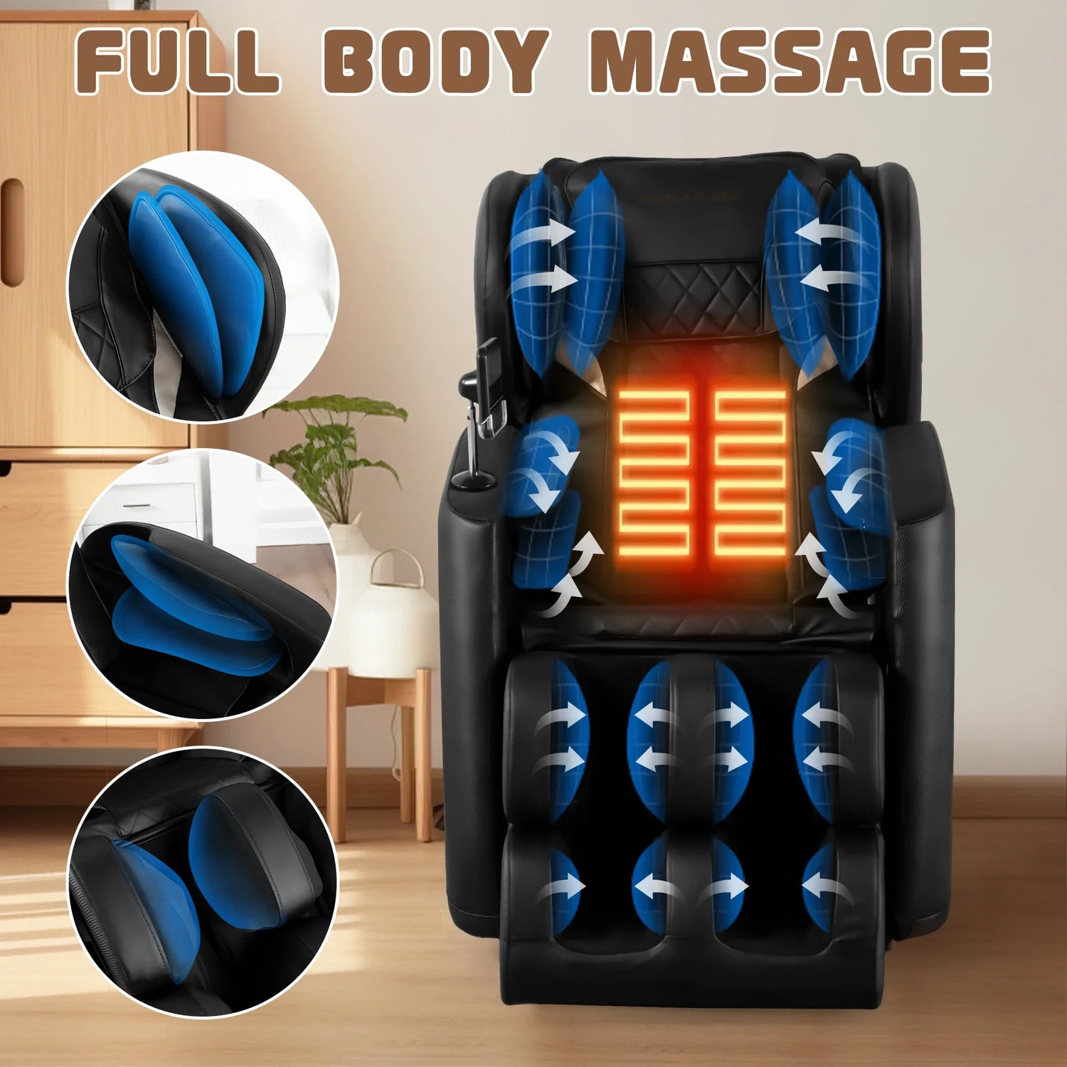 Fauteuil de massage inclinable avec chauffage