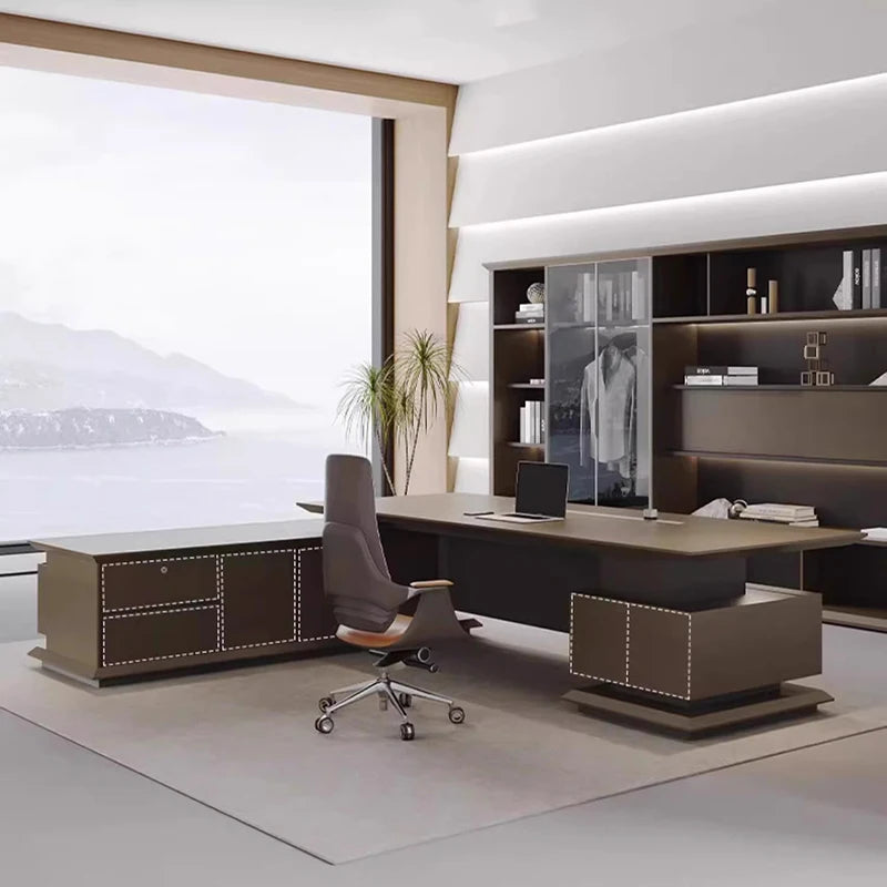 Workbench Computer Office Desk Desktop Corner Work Table L Shape Meeting Storage Tavolo Scrivania Ufficio Luxury Furniture