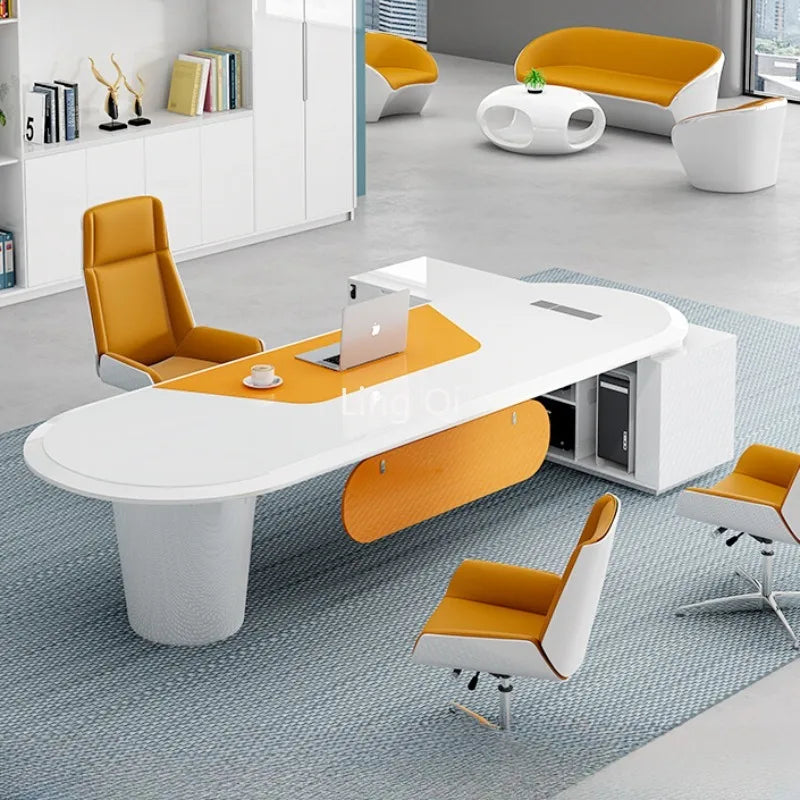 Light Luxury High Quality Office Desk Organizer Makeup Work Art Computer Desks Secretary Reception Escritorio Desk Furniture