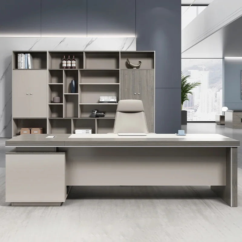 Modern Minimalist L Shape Computer Offices Desk Table Single Manager Officer Desks Extension Furniture Melamine Table p