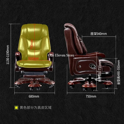 Writing Office Chair Recliner Leather Gaming Comfy Ergonomic Chairs Relaxing Individual Armchair Chaise De Bureaux Relax Pc