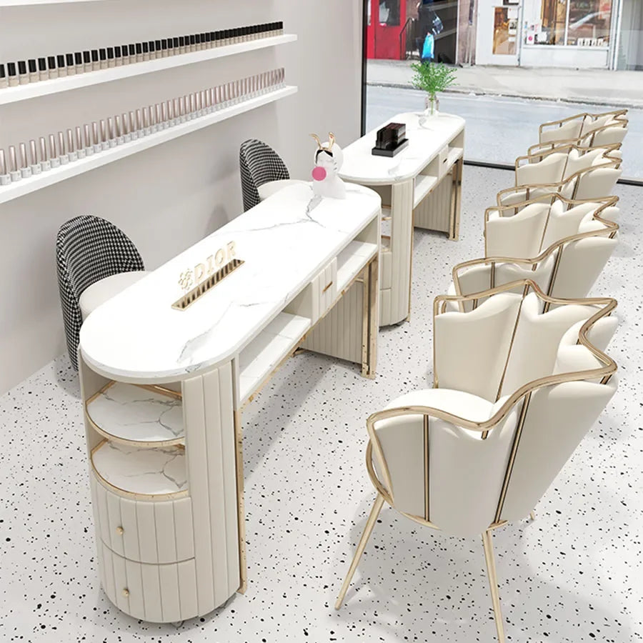 Luxury Manicure Modern Nail Tables Professional Beauty White Drawer Nail Tables Living Room Mesa Manicura Salon Furniture