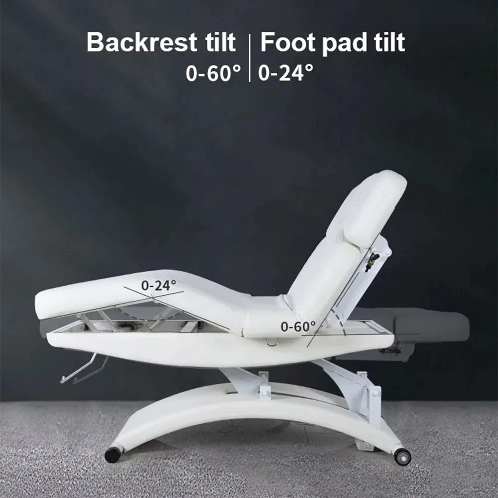 New White Esthetician Therapy Spa Treatment  3 Electric Motor Extension Lash Facial Table De Massage Bed