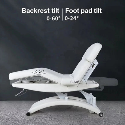 New White Esthetician Therapy Spa Treatment  3 Electric Motor Extension Lash Facial Table De Massage Bed