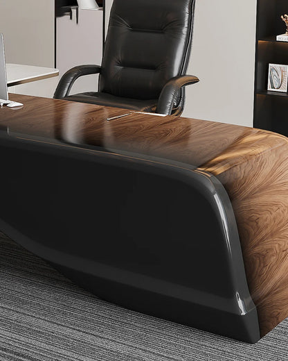 Commercial Solid Wood Leather Desk – Simple Modern Italian Design