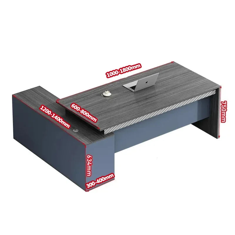 Modern Corner Office Desk – Luxury Writing Desk with Drawers