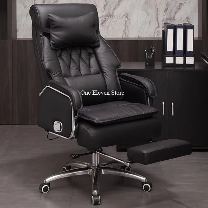 Portable Leather Office Chair – Comfy, Reclining Design