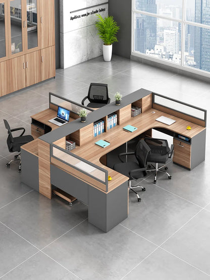 The combination of staff office desks and chairs is minimalist, modern screen, card seat, office finance computer desk