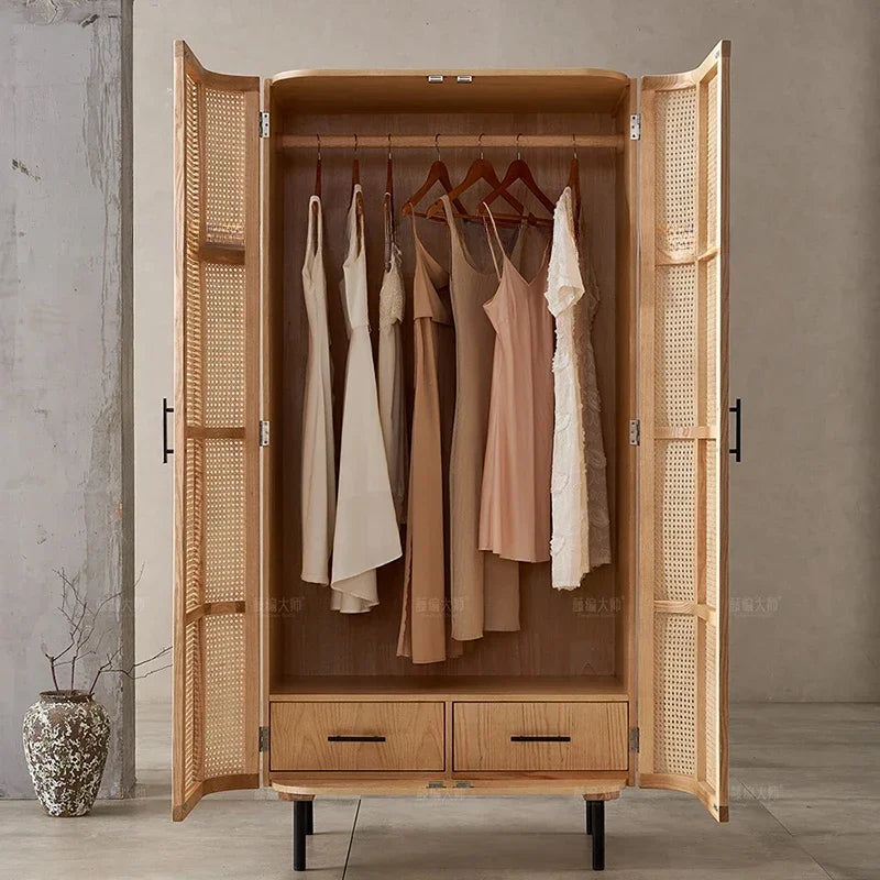 Nordic Modern Clothes Storage – Open Cabinets and Drawers for Living Room and Bedroom