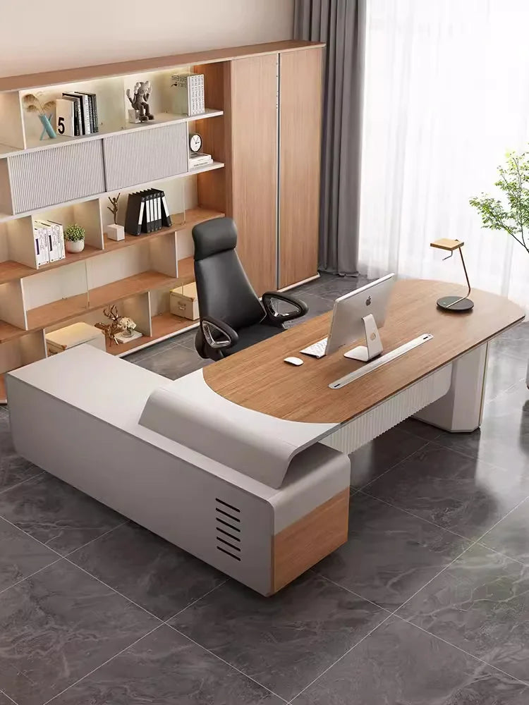 Light luxury boss desk large class chairman office desk chair combination president high-end desk