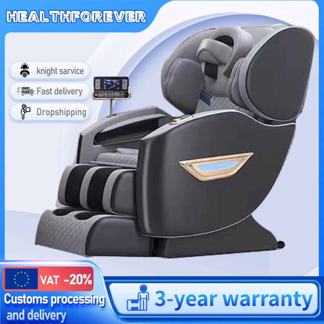 massage chair Zero Gravity Smart Electric Recliner Back Relaxing Rocking Portable Black Brown Massage Chair Three Year Warranty
