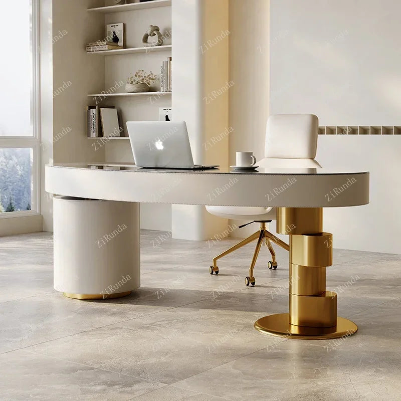 Light Luxury Stone Plate Desk Modern Minimalist Study  Creative Home Computer