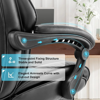 Office Chair with Footrest-Ergonomic High Back Design Executive Computer Desk Chair with Removable Lumbar Pillow