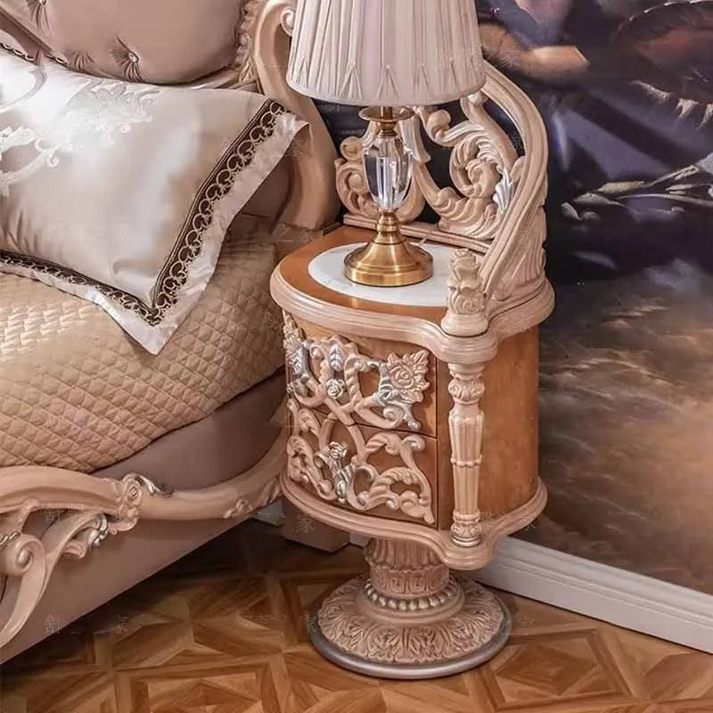 French solid wood carved bed, bedroom, princess bed, luxurious whole house furniture in European villa