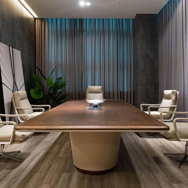Modern Rectangular Conference Table &amp; Chair Set