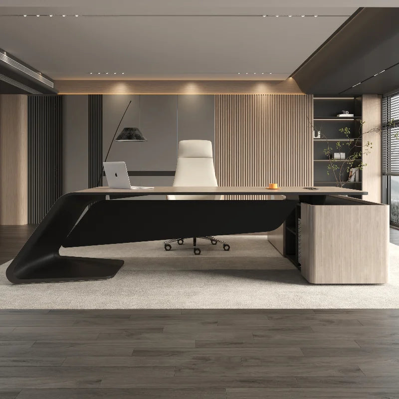 Executive Office Desk Wood Workstation Corner Reading Computer Writing Home Study Desks L Shaped Gaming Office Furniture