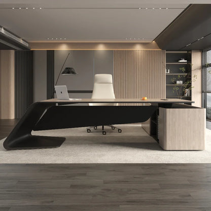 Executive Office Desk Wood Workstation Corner Reading Computer Writing Home Study Desks L Shaped Gaming Office Furniture