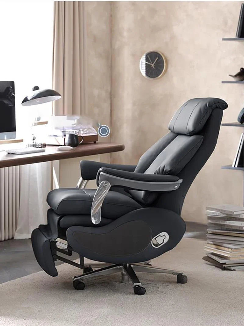Luxurious Leather Office Chair Electric Massage Lounge Nordic Work Gaming Chair Bedroom Silla De Escritorio Office Furniture