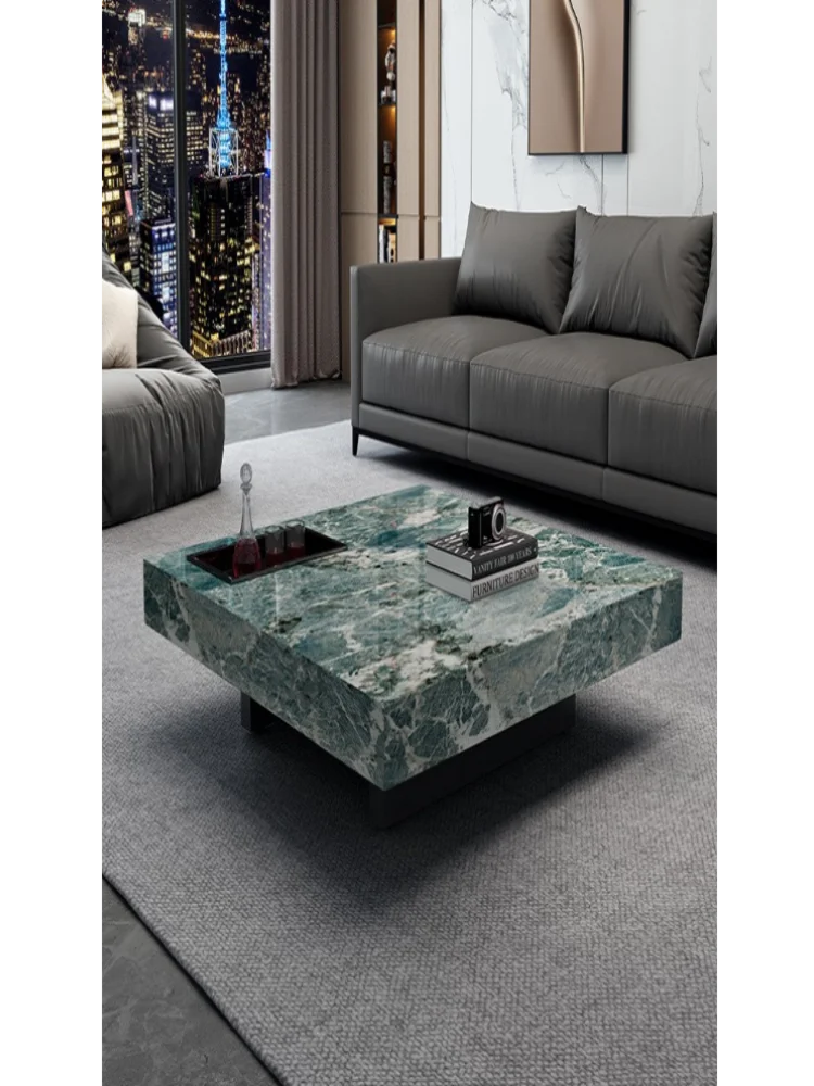 Italian Minimalist Square Slate Coffee Table
