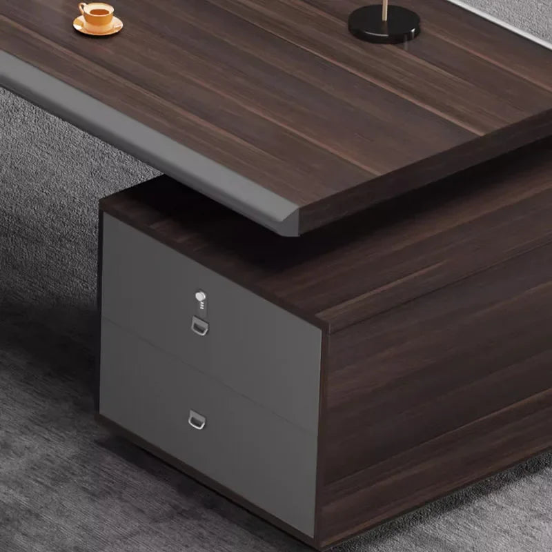 L Shaped Office Desk Organizer Standing Computer Storage Wooden Writing Desk Table Drawers Mesa De Escritorio Office Supplies