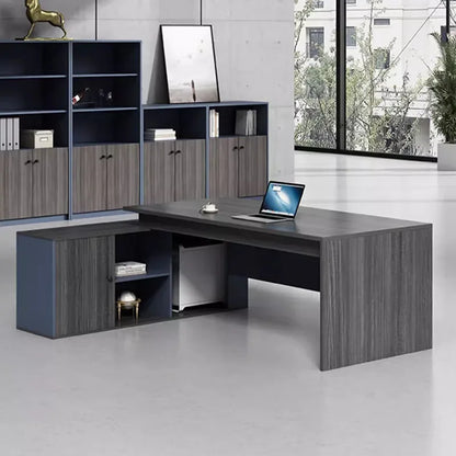 Modern Corner Office Desk – Luxury Writing Desk with Drawers