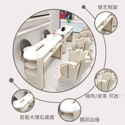 Luxury Manicure Modern Nail Tables Professional Beauty White Drawer Nail Tables Living Room Mesa Manicura Salon Furniture