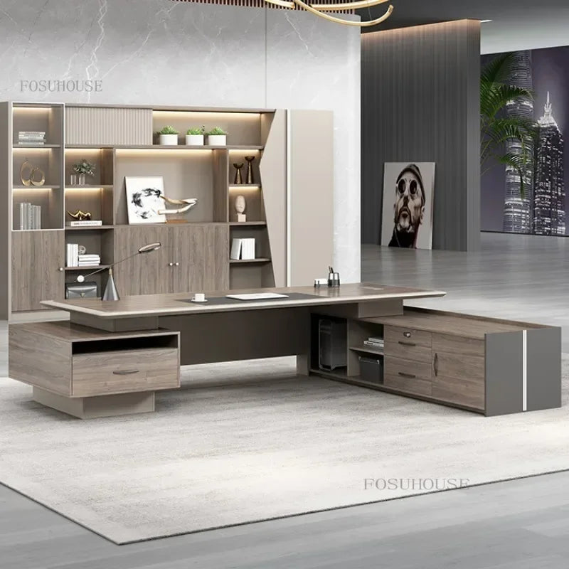 Italian Office Boss Desks Table Simple Modern Desk Office Furniture Large Manager Computer Desk and Chair Set p