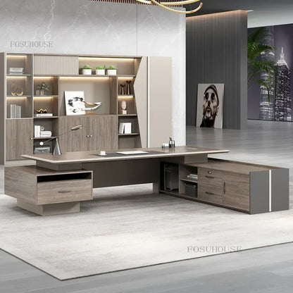 Italian Office Boss Desks Table Simple Modern Desk Office Furniture Large Manager Computer Desk and Chair Set p