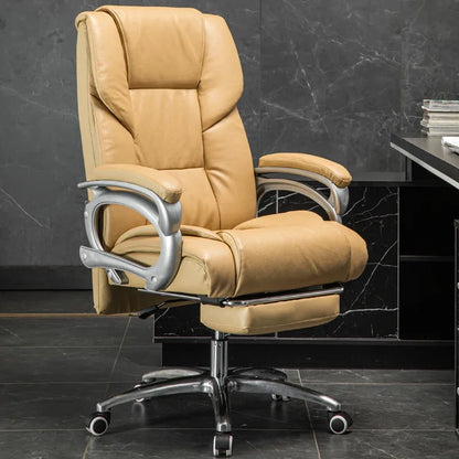 Comfortable Gaming Recliner: Rotating Office Chair with Wheels for Relaxation.