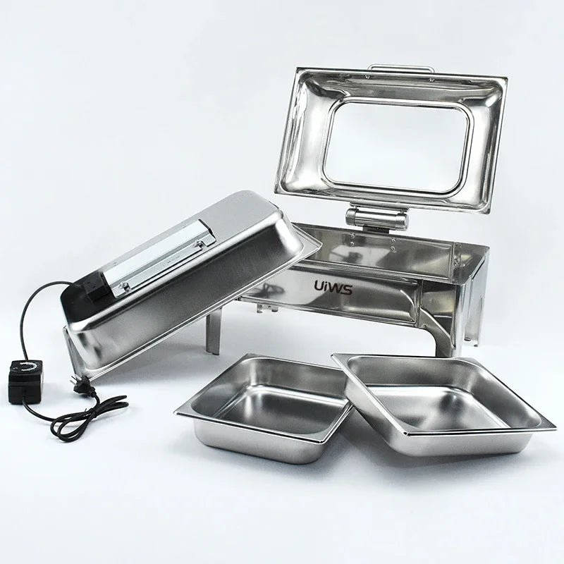 Hotel restaurant stainless steel electric food warmer 9L chafing dish buffet set