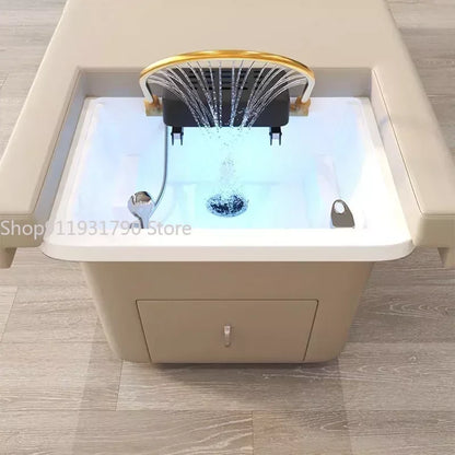 Head Spa Shampo Chair Pedicure Spa Adjust Sink Luxury Hair Wash Bed Foot Basin Massage Shampouineuse Salon Equipment MQ50XF