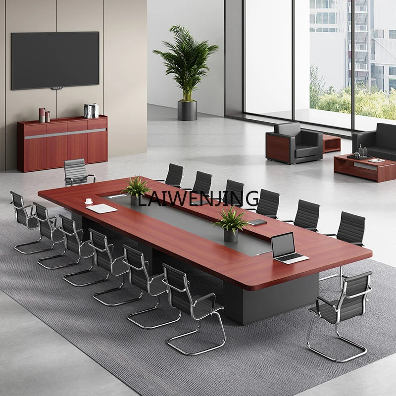 MJY Office Large Simple Rectangular Reception Panel Training Room Table and Chair Combination