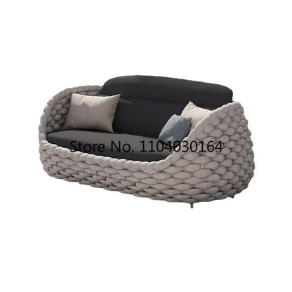 Garden Villa Balcony Rattan Chair Coffee Table Furniture Combination Outdoor Garden Waterproof Sunscreen Rattan Casual Sofa