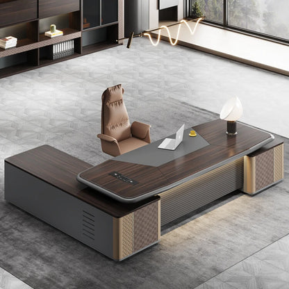 Ergonomic L-shaped corner office desk