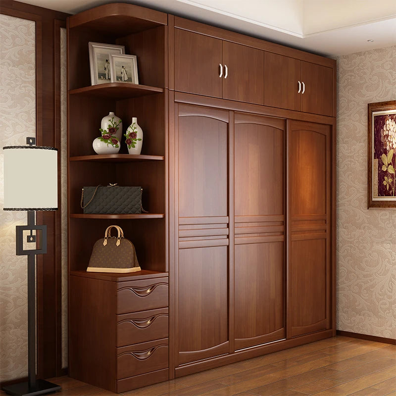 Storage Wooden Wardrobe Luxury Doors Modern Cabinet Open Closets Wardrobes Shelves Drawers Armadio Camera Da Letto Furniture