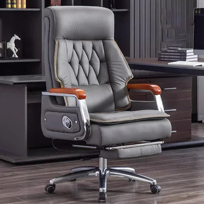 Ergonomic Executive Recliner Chair with Massage Cushion for Office Use.