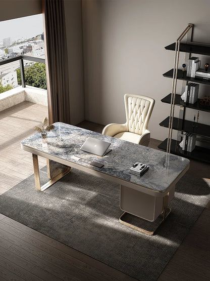 Italian Minimalist Desk Home Modern Simple and Light Luxury Luxury Stone Italy Stone Plate