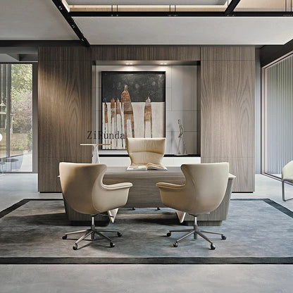 Italian desk household high-end computer desk office light luxury desk and chair combination