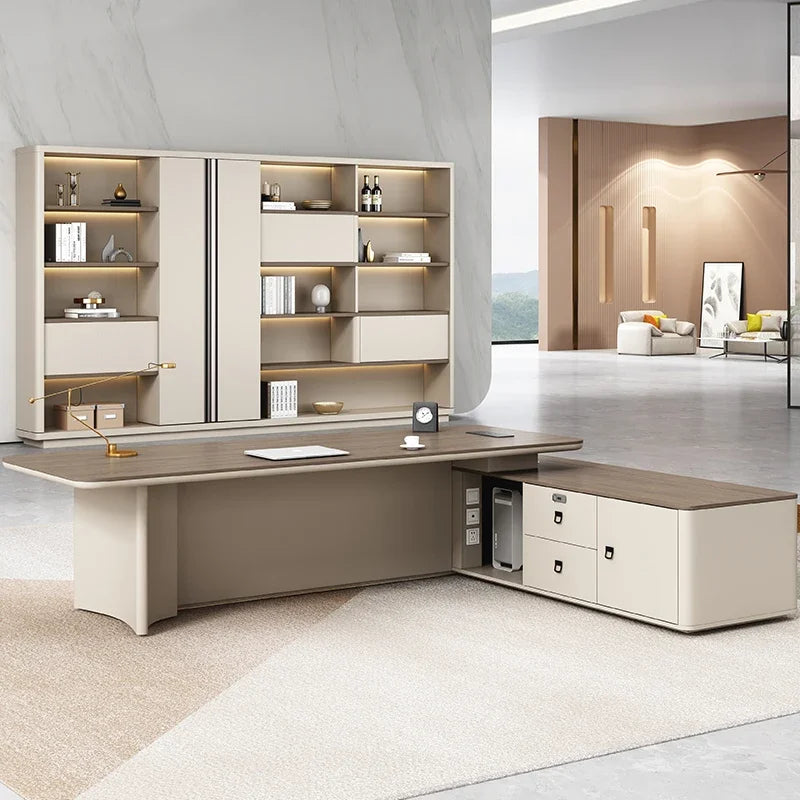 Modern President Office Desks Simple Manager Supplies Luxury L Shaped Computer Desk European Legs Mesa De Escritorio Furniture