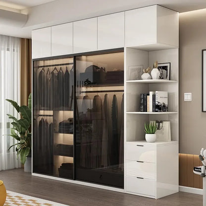 Luxury Shelf Storage Wardrobe – Affordable Dressers for Queen Hotel, Living Room, and Bedroom
