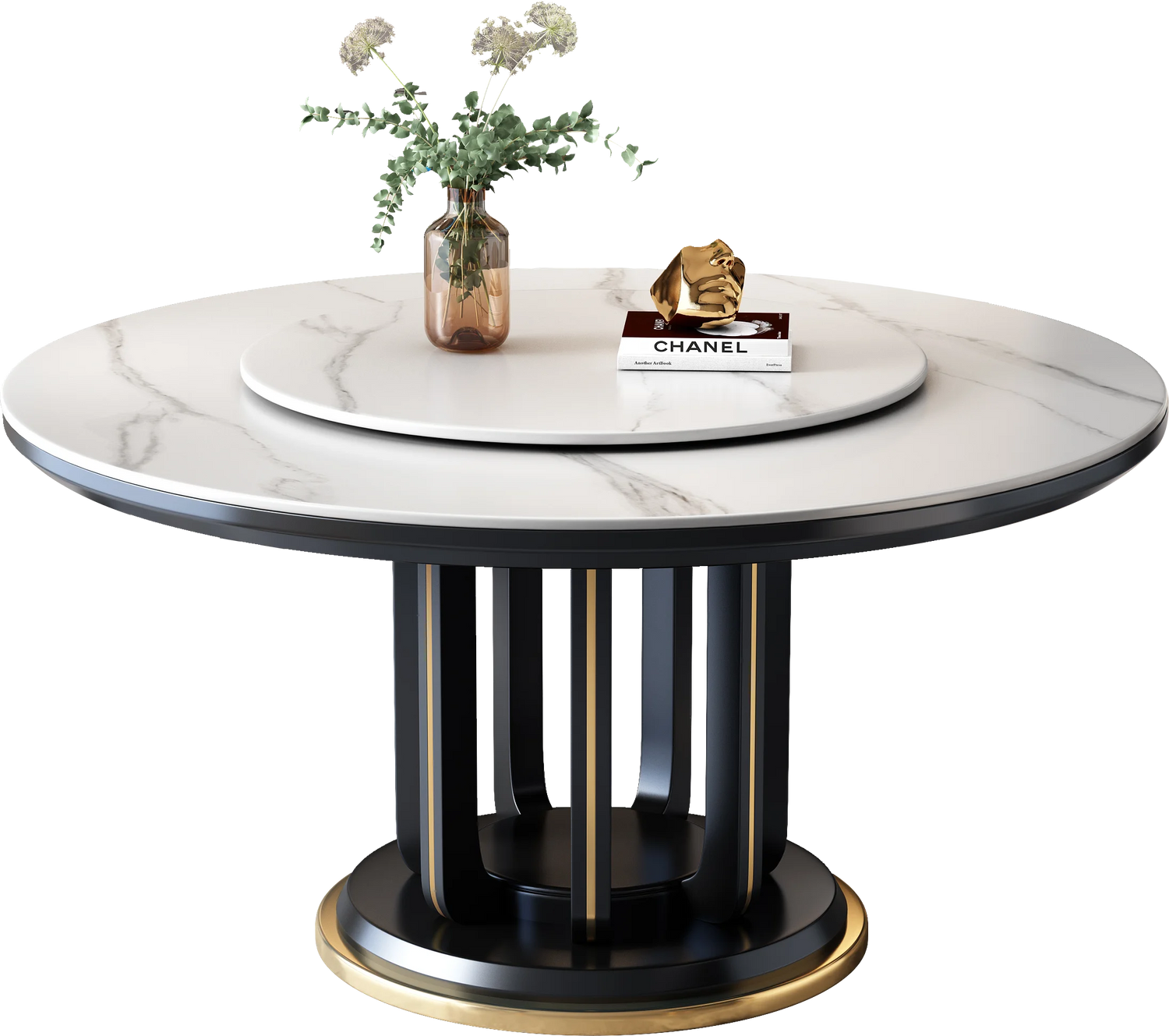 Modern Nordic dining tables with luxury gold accents