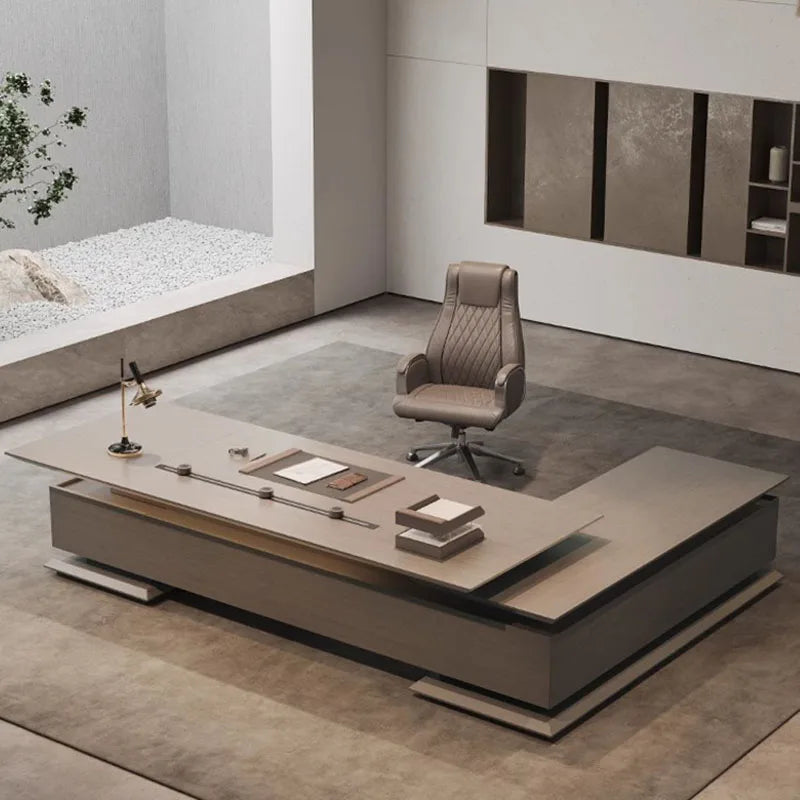 Standing Computer Office Desk Luxury L Shape Conference Laptop Desk Table Boss Console Escritorio Con Cajones Home Furniture